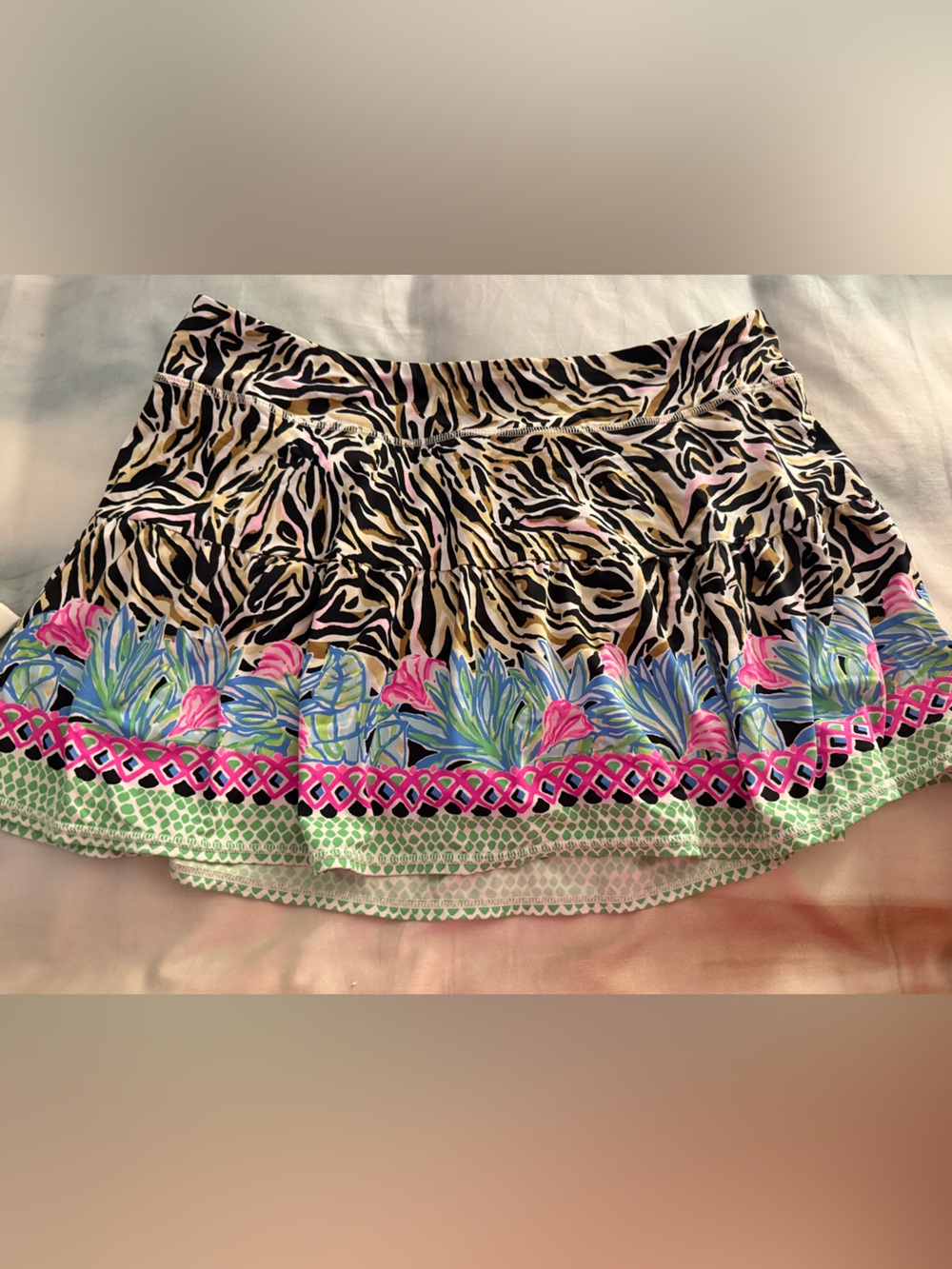 Lilly Pulitzer Zebra Floral Border Luxletic Skort- Pink, Green, Blue